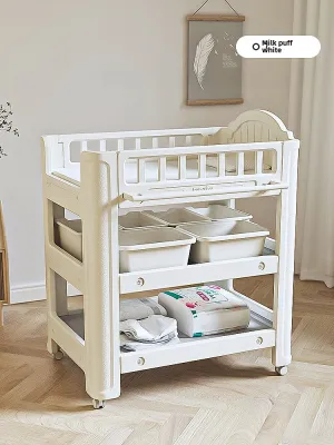 Babyviva Baby Diaper-Changing Table Baby Touch Baby Caring Table Diaper Changing Movable Newborn Bath Crib