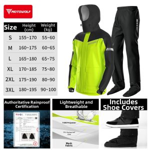 MOTOWOLF | Rainproof Motorcycle Riding Jacket and Pants Separately Set