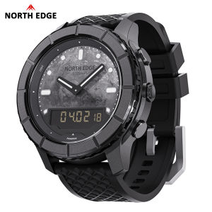 NORTH EDGE | NORTH EDGE THARSIS Mens Digital Watch Altimeter Barometer Compass Carbon Fiber Case Mens Sports Watch Outdoor Watch 5ATM