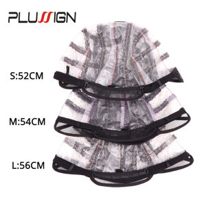 2Pcs/Lot Dissolve Wig Cap For Making Wigs Black Hairnets Mesh Ventilated Wig Caps With Adjustable Strap For Women Wig Base