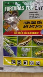 Thuốc trừ sâu Fortaras top 427SC gói 20ml: trừ sâu cuốn lá sâu đục thân bọ trĩ rầy nâu bọ xít hôi rệp sáp.