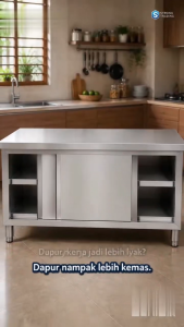 304 Stainless Steel Sliding Door Workbench Operating Table Kitchen Storage Cabinet Household
