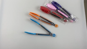 Silicone Cooking Tongs Stainless Steel Food Clip Heat-Resistant BBQ Kitchen Tool