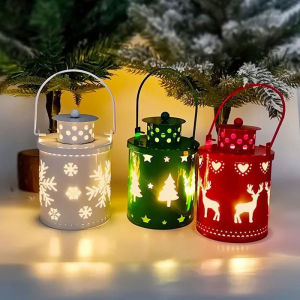 YESPERY 2Pcs Christmas Hand Held Lights LED Christmas Lanterns Wind Lights Festive Atmosphere Lights Electronic Candles Creative Christmas Decoration 