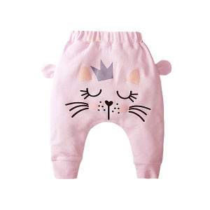 กางเกงเด็กผ้าฝ้ายยืด ทรงหลวม สำหรับเด็กชายและเด็กหญิง เอวยางยืด ฤดูใบไม้ผลิและฤดูใบไม้ร่วง กางเกงขายาว ทรงหลวม