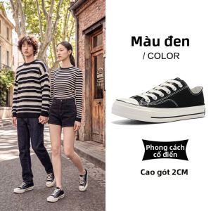 Semir | Giày Vải Đế Cao Phong Cách Retro Màu Hồng