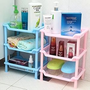 Kệ Nhựa Chữ Nhật 3 Tầng Để Đồ Nhà Bếp / Nhà Tắm Đa Năng Nhiều Màu KN02