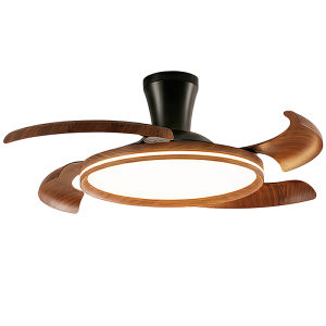 FANCY LAMP CLUB | Invisible Fan Blades Light Modern Minimalist Vintage Style Walnut Wood Color Eye-Protective Full-Spectrum