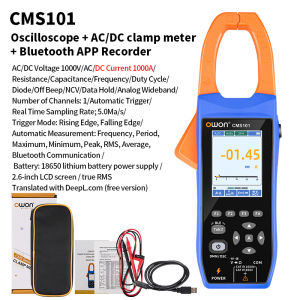 Owon CMS101 3 in 1 1000A AC/DC Clamp Meter+ Oscilloscope Bluetooth Recorder Function 18650 Lithium Battery NCV Digital Multimet