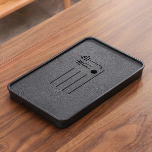 Ceramic black gold porcelain stone household tea tray draina 7.2