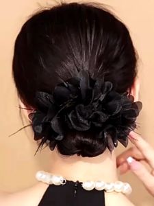 2025 New Petal Feather Hair Flower Headwear Accessory High-End Sense Hair Ties Bun Hair Bands Korean Style Fashion Jewelry