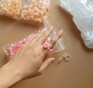 -Chum nhẫn Không nắp đeo trên ngón tay dùng đựng mực xăm đựng keo nối mi rất tiện lợi cho thợ xăm chuyên nghiệp