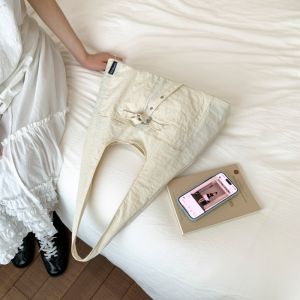 Red Canvas Tote Bag 2025 New Style Large Capacity Commuter Bag Functionality Student Party Trendy Womens Bag Casual Simple Style