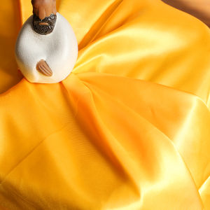 Thickened Yellow Cloth Table Fabric Red Cloth Glossy Chemical Fiber Silk Cloth Fabric Curtain Shop Table Decoration Door Curtain Shading