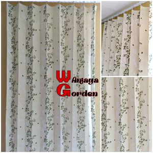 Gorden jendela pintu model kawat s motip surawung hijau