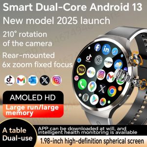 4G/5G Full Netcom Smartwatch 1.98inch Amoled Smart Watch With 210° Rotary Camera Android 13.0 Dual System GPS 1900mAH Battery