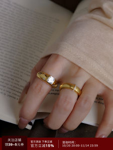 Heavy Duty Flash Retro Gold Plated Zirconia Ring Open Finger Ring for Women Fashion Jewelry Index Finger Ring Non Customizable