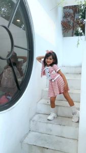 Baju One Set Anak Perempuan - Setelan Anak Cewek Lucu Salur Kaos 4-8 Tahun