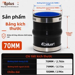 Ống Dẫn Khí Silicon Đen Đa Năng Thẳng Tăng Áp Nối Bộ Làm Mát Trung Gian Chịu Áp Suất Cao Được Gia Cố Bằng Kẹp Dùng Cho Ô Tô