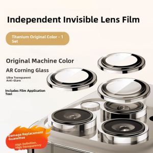 Titanium Metal Glass Lens Film for Apple iPhone 16 pro Max 15 pro 14 13 New Full Cover Back Camera Protection Phone Case