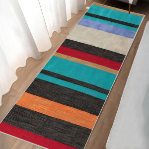 Thảm Trải Hành Lang Dài Sọc Nhiều Màu Phong Cách Hiện Đại Chất Liệu Polyester Dệt Máy Chống Thấm Không Dệt Dùng Trang Trí Nhà Cửa Lối Vào Cầu Thang Phòng Ngủ