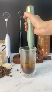 Milk Frother Handheld Electric Electric Whisk Coffee Frother Mixer with 2 Replaceable Stainless whisks 3 Speeds USB Rechargeables Foam Maker for Coffee Matcha Latte Cappuccino Hot Chocolate