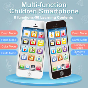 Childrens Simulation Mobile Phone Baby Music Early Education Toy with Light Sound Portable Vocal Play Device for English Learni