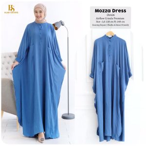 Baju Gamis Wanita Moza Dress Bahan Crinkle Airflow Busana Muslimah Modis Simpel