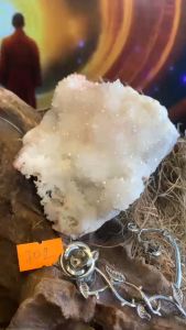 Hoa đá Thạch Anh tự nhiên chớp tinh thể lắp lánh pha lê 702