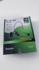 ไมโครโฟนไร้สายแบบสวมศีรษะ 2.4G สำหรับครู/การสอน เวที ขยายเสียง ลำโพงพกพา ไมค์ขนาดเล็ก TTD-830