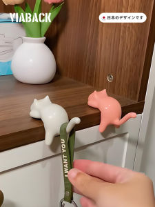 Cute Cat Foldable Bookbag Hook Strong Adhesive Traceless No Punching Required Viaback Storage Organizer for Home Office School