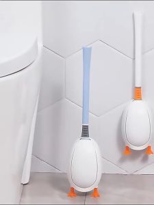 Cọ rửa bồn cầu toilet gắn tường Bàn chải vệ sinh hình chú vịt ngộ nghĩnh chất liệu silicon siêu mềm mại