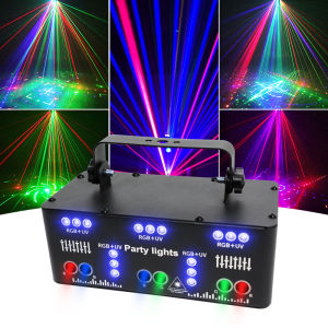 HCWE 21 Ống Kính DJ Disco Mẫu Chùm Tia Sân Khấu Máy Chiếu Ánh Sáng Laser LED Nhấp Nháy Âm Thanh Được Kích Hoạt Tiệc Cưới Ngày Lễ Hiệu Ứng Ánh Sáng