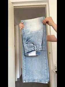 Quần Bò Màu Nhạt Vết Xước Cao Đường Phố Kiểu Mỹ Quần Chấm Sàn Ống Đứng Rộng Rãi Dễ Phối Đồ Cho Nữ Hot Girl Thiết Kế Mùa Thu