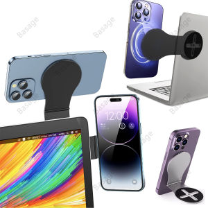 Detachable Magnetic Phone Holder for Laptop/Continuity Camera/Tripod/Desk，Foldable Desktop Monitor Side Phone Mount for Magsafe