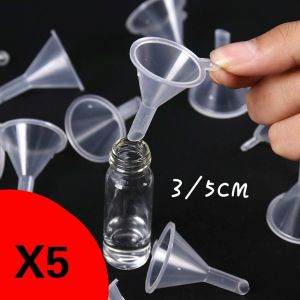 5pcs 3/5cm Mini Transparent Plastic Funnel Kitchen Cooking Accessories Gadget Perfume Lotion Liquid Oil Funnel