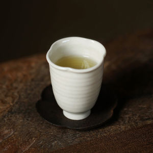 Ceramic Fragrance Cup Grass Ash Glaze Single Cup Gongfu Tea Drinking Cup Owner Cup Personal Small Tea Cup for Tea Appreciation