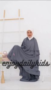 ENJOYDAILY - mukena anak remaja tanggung basic polos 2in1 travel AISYAH  kisaran 6 7 8 9 10 12 13 tahun 2 in 1 Resleting