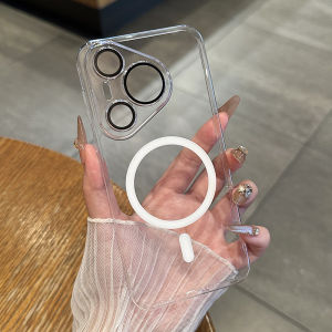 Ultra-Thin Transparent Magnetic Absorption Full-Coverage Huawei Pura70 P80 Pura80Pro Mate70 Phone Case Mens Womens Protective Shell