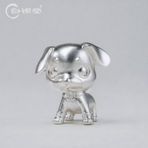 Zodiac Dog Tea Playful Figure 999 Fine Silver