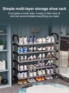 Goody Double Row Shoe Rack Stainless Steel Stackable Shoe Organizer Storage Rack Easy installation Non-slip