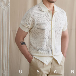 Summer Vintage Hollow-out Short Sleeve Open Style Polo Stylish Leisure T-shirt
