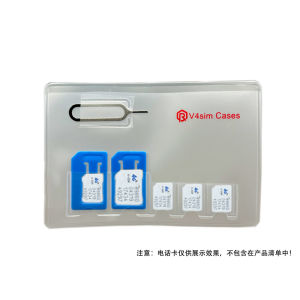 Portable Travel Phone Sim Card Storage Bag with Card Ejector Pin Slot Mini Document Holder V4sim Cases for Sim Slot