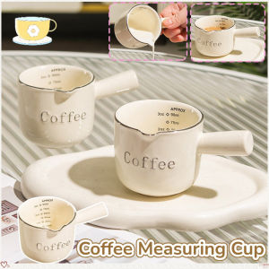 3oz/90ml Ceramic Coffee Measuring Cup Extraction Cup Small Milk Cup With Scale Espresso Cup with Graduated