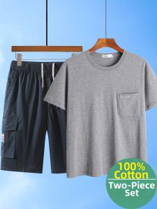 AOYUNNIAO | Cotton Summer Mens Casual Suit