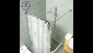 ราวม่านอาบน้ำโค้ง 304ท่อสแตนเลส ราวม่านเเบบโค้ง ราวอเนกประสงค์ ไม่ต้องเจาะผนัง