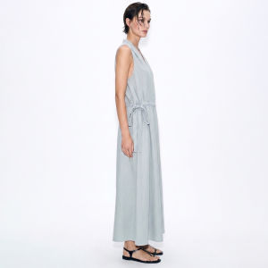 AMII | Resort Style V-Neck Rope-Bound Linen Cotton Dress