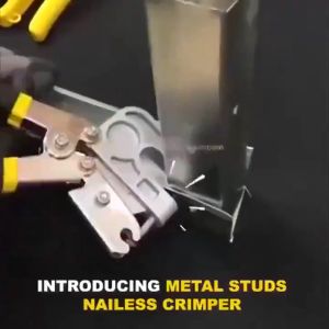 Long-nose dragon bone pliers anti-slip stud pliers metal stud nail-free crimping tool punching steel durable handheld sturdy time-saving for fastening metal studs household tools metal punching pliers
