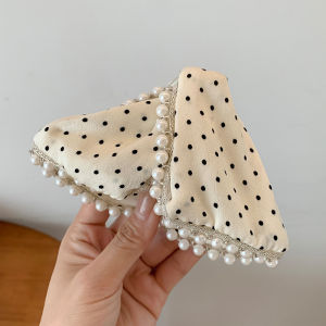 Elegant Large Size Polka Dot Pearl Hair Clip Womens Stylish Back of Head Shark Clamp Fashionable Hair Accessories