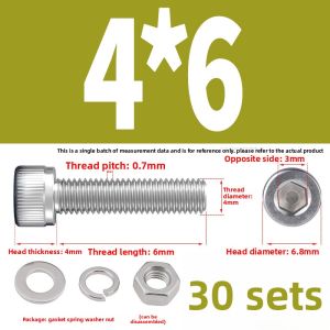 POWER&STRONG | Stainless Steel Hex Socket Screw Nut Set Cup Head Screw Bolt